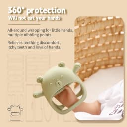Baby Teether Gloves Kid Cartoon Bear Teething Silicone Dental Care Gums Anti-eating Hand Molar Stick BPA Free Baby Accessori