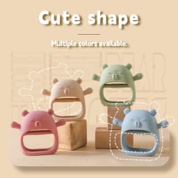Baby Teether Gloves Kid Cartoon Bear Teething Silicone Dental Care Gums Anti-eating Hand Molar Stick BPA Free Baby Accessori