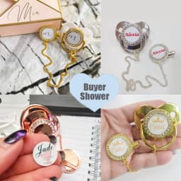 Blank Baby Pacifier Clip Holder Set Luxury Silicone Newborn Dummy Infant Teether Personalized Soother Baby Shower Gift