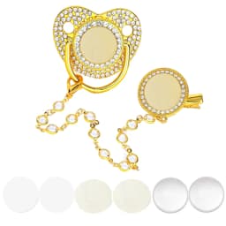 Blank Baby Pacifier Clip Holder Set Luxury Silicone Newborn Dummy Infant Teether Personalized Soother Baby Shower Gift