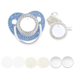 Blank Baby Pacifier Clip Holder Set Luxury Silicone Newborn Dummy Infant Teether Personalized Soother Baby Shower Gift