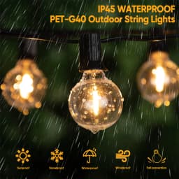 Waterproof G40 String Lights Shatterproof Plastic E12 1W Bulbs Outdoor Garland EU US Plug Connectable Birthday Garden Decoration