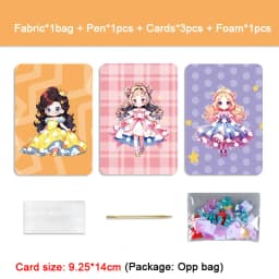 Fabric Art Frenzy Toys for Girls Dress Up Animal Princess Creative Puzzle Puncture Poke Boards Kids DIY Handmade Crafts Kits