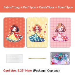 Fabric Art Frenzy Toys for Girls Dress Up Animal Princess Creative Puzzle Puncture Poke Boards Kids DIY Handmade Crafts Kits