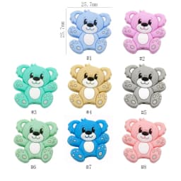 Cute-idea 5pcs Silicone Teether Beads BPA Free Mini Elephant Animal Beads DIY Baby Teething Pacifier Chain Toys Gift Baby goods