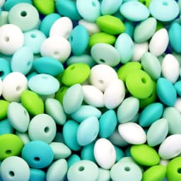 Cute-Idea 12mm 100pcs silicone lentil beads making handmade DIY Food Grade teething nursing Accessories teether abacus beads