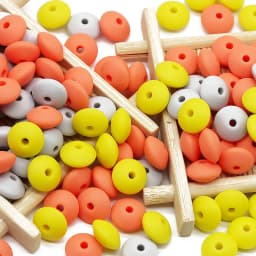 Cute-Idea 12mm 100pcs silicone lentil beads making handmade DIY Food Grade teething nursing Accessories teether abacus beads