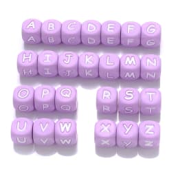 12mm 26Pcs Silicone Letter Beads 15 Colors Colorful Alphabet Silicone Chewing Bead for Pacifier Clip Chain Not Choose Letter