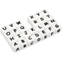 12mm 26Pcs Silicone Letter Beads 15 Colors Colorful Alphabet Silicone Chewing Bead for Pacifier Clip Chain Not Choose Letter