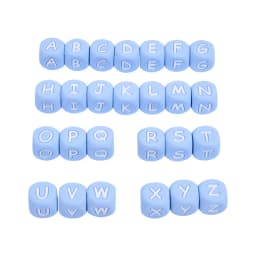 12mm 26Pcs Silicone Letter Beads 15 Colors Colorful Alphabet Silicone Chewing Bead for Pacifier Clip Chain Not Choose Letter