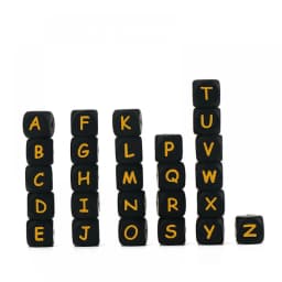 12mm 26Pcs Silicone Letter Beads 15 Colors Colorful Alphabet Silicone Chewing Bead for Pacifier Clip Chain Not Choose Letter