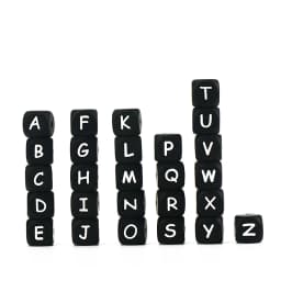12mm 26Pcs Silicone Letter Beads 15 Colors Colorful Alphabet Silicone Chewing Bead for Pacifier Clip Chain Not Choose Letter