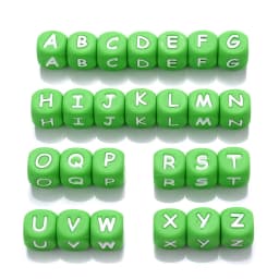 12mm 26Pcs Silicone Letter Beads 15 Colors Colorful Alphabet Silicone Chewing Bead for Pacifier Clip Chain Not Choose Letter