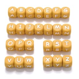 12mm 26Pcs Silicone Letter Beads 15 Colors Colorful Alphabet Silicone Chewing Bead for Pacifier Clip Chain Not Choose Letter