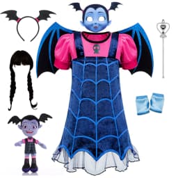Vampire Cosplay Dress Girl Kids Princess Charms Dress Up Christmas Halloween Costume Children Carnival Party