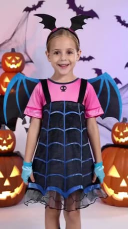 Vampire Cosplay Dress Girl Kids Princess Charms Dress Up Christmas Halloween Costume Children Carnival Party