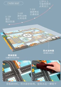 Baby Play Mat City Traffic Car Park Waterproof Parking Lot Kids Playmat Kids Rug Boy Girl Educational Toys for Children Map ​