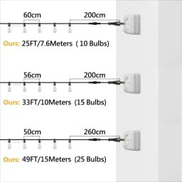 Outdoor Waterproof String Light G40 Frosted Milky Glass E12 Replacement LED Bulbs IP44 Connectable Garden Party Wedding Garland