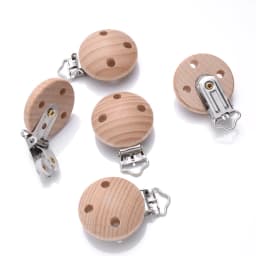 50Pcs Natural Wooden Baby Pacifier Clip Wood Dummy Nipples Holder DIY Teether Teething Chain Nursing Chew Accessory Shower Gifts