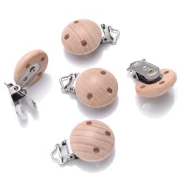 50Pcs Natural Wooden Baby Pacifier Clip Wood Dummy Nipples Holder DIY Teether Teething Chain Nursing Chew Accessory Shower Gifts