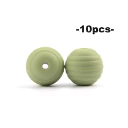 LOFCA 10pcs 15mm Beehive Silicone Beads Food Grade Threaded Teether DIY Spiral Pacifier Clips Beads Necklace Baby Teether