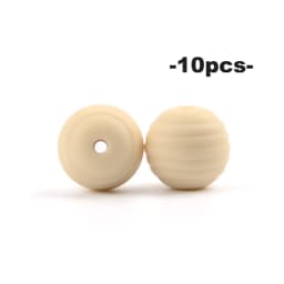 LOFCA 10pcs 15mm Beehive Silicone Beads Food Grade Threaded Teether DIY Spiral Pacifier Clips Beads Necklace Baby Teether