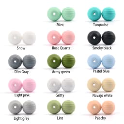 LOFCA 10pcs 15mm Beehive Silicone Beads Food Grade Threaded Teether DIY Spiral Pacifier Clips Beads Necklace Baby Teether