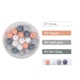 LOFCA 10pcs 15mm Beehive Silicone Beads Food Grade Threaded Teether DIY Spiral Pacifier Clips Beads Necklace Baby Teether