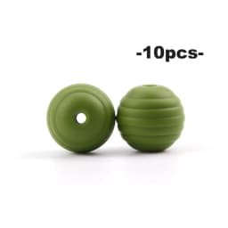 LOFCA 10pcs 15mm Beehive Silicone Beads Food Grade Threaded Teether DIY Spiral Pacifier Clips Beads Necklace Baby Teether