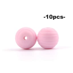 LOFCA 10pcs 15mm Beehive Silicone Beads Food Grade Threaded Teether DIY Spiral Pacifier Clips Beads Necklace Baby Teether