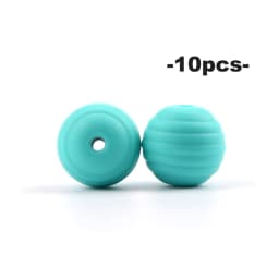 LOFCA 10pcs 15mm Beehive Silicone Beads Food Grade Threaded Teether DIY Spiral Pacifier Clips Beads Necklace Baby Teether