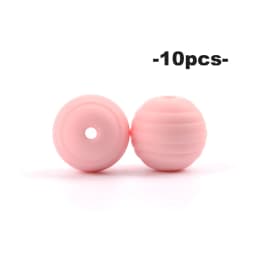 LOFCA 10pcs 15mm Beehive Silicone Beads Food Grade Threaded Teether DIY Spiral Pacifier Clips Beads Necklace Baby Teether
