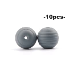LOFCA 10pcs 15mm Beehive Silicone Beads Food Grade Threaded Teether DIY Spiral Pacifier Clips Beads Necklace Baby Teether