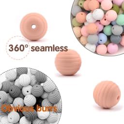 LOFCA 10pcs 15mm Beehive Silicone Beads Food Grade Threaded Teether DIY Spiral Pacifier Clips Beads Necklace Baby Teether