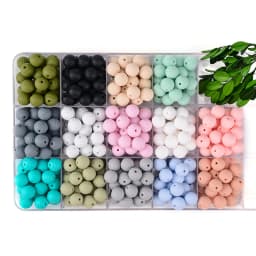 LOFCA 10pcs 15mm Beehive Silicone Beads Food Grade Threaded Teether DIY Spiral Pacifier Clips Beads Necklace Baby Teether