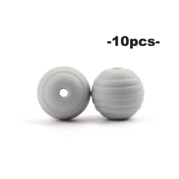 LOFCA 10pcs 15mm Beehive Silicone Beads Food Grade Threaded Teether DIY Spiral Pacifier Clips Beads Necklace Baby Teether