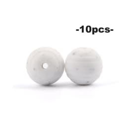 LOFCA 10pcs 15mm Beehive Silicone Beads Food Grade Threaded Teether DIY Spiral Pacifier Clips Beads Necklace Baby Teether