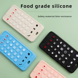 BPA Free Silicone Teether New Mobile Phone Shape Chewing Teethers Baby Rodent Pain Relief Teething Toys Kids Sensory Toy