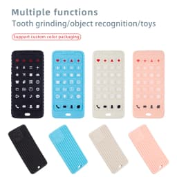 BPA Free Silicone Teether New Mobile Phone Shape Chewing Teethers Baby Rodent Pain Relief Teething Toys Kids Sensory Toy