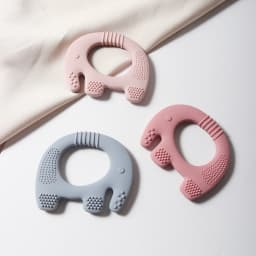 New Elephant Shape Silicone Teether Food Grade Cut Chubby Elephant Baby Teething Toy