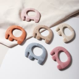 New Elephant Shape Silicone Teether Food Grade Cut Chubby Elephant Baby Teething Toy