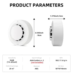 Tuya Wifi Smoke Detector Sensor Wireless Fire Protection Smart Life Smoke Alarm High Sensitivity Safety Prevention Sensor 80DB