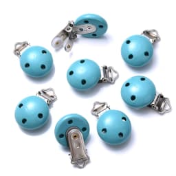 10Pcs Round Wood Pacifier Clip Baby Teething Dummy Clip Accessories for DIY Pacifier Chain Tool Wholesale