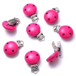 10Pcs Round Wood Pacifier Clip Baby Teething Dummy Clip Accessories for DIY Pacifier Chain Tool Wholesale