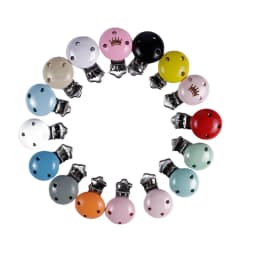 10Pcs Round Wood Pacifier Clip Baby Teething Dummy Clip Accessories for DIY Pacifier Chain Tool Wholesale