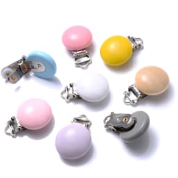 10Pcs Round Wood Pacifier Clip Baby Teething Dummy Clip Accessories for DIY Pacifier Chain Tool Wholesale