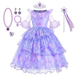 Encanto Costumes Cosplay Princess Dress Isabella Charm for Girls Carnival Christmas Birthday Party Mirabel Dress