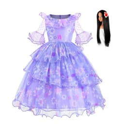Encanto Costumes Cosplay Princess Dress Isabella Charm for Girls Carnival Christmas Birthday Party Mirabel Dress