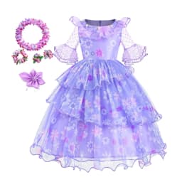 Encanto Costumes Cosplay Princess Dress Isabella Charm for Girls Carnival Christmas Birthday Party Mirabel Dress