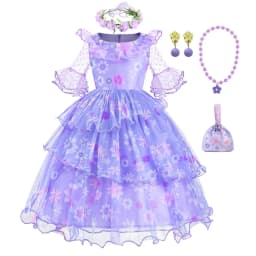 Encanto Costumes Cosplay Princess Dress Isabella Charm for Girls Carnival Christmas Birthday Party Mirabel Dress
